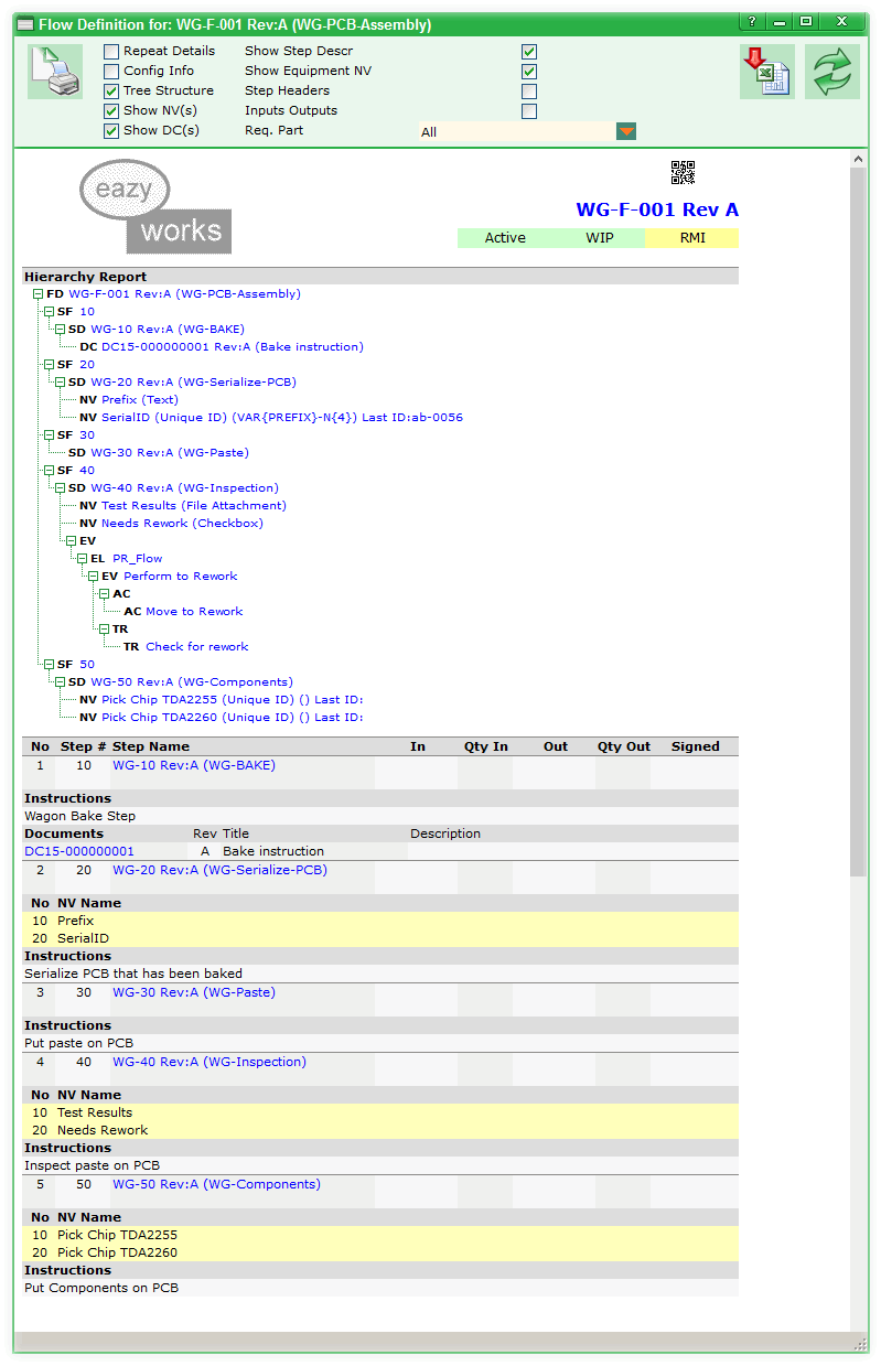 EZ-MES Flow Definition Summary